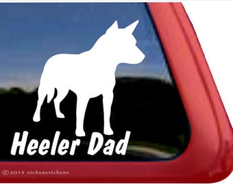 Heeler Dad | DC808DAD | High Quality Adhesive Australian Cattle Dog Vinyl Window Decal Sticker