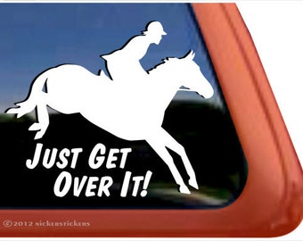Kom er gewoon overheen! - Jumping Horse | DC440SP2 | Hoge kwaliteit zelfklevende vinyl raamsticker
