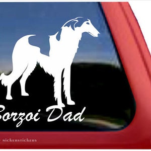 Borzoi Dad | DC831DAD | High Quality Adhesive Vinyl Borzoi Window Decal Sticker