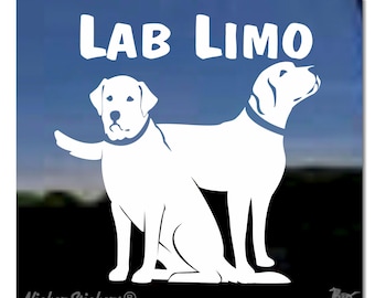 Lab Limo / Adesivo di alta qualità per finestrini in vinile con coppia di cani Labrador Retriever
