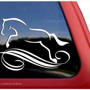 Jumping Horse Flourish | DC241FL | High Quality Adhesive Vinyl Window Decal Sticker