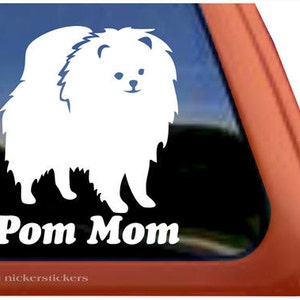 Pom Mom DC370MOM High Quality Adhesive Pomeranian Dog Vinyl Window Decal Sticker image 1