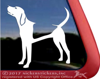 Cute Coonhound Decal | DC336PL | High Quality Adhesive Vinyl Window Decal Sticker