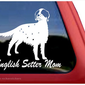 English Setter Mom | DC807MOM | Wysokiej jakości naklejka na okno z winylu samoprzylepnego English Setter