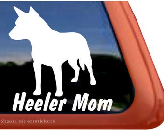 Heeler Mom | DC808MOM | NickerStickers® Quality Adhesive Australian Cattle Dog Vinyl Window Decal Sticker