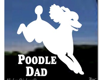 Pudel Papa | Hochwertiger selbstklebender Vinyl-Jumping Pudel-Fensteraufkleber