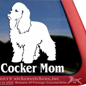 Cocker Mom | DC1290MOM | Hochwertige Klebefolie American Cocker Spaniel Fensteraufkleber Aufkleber