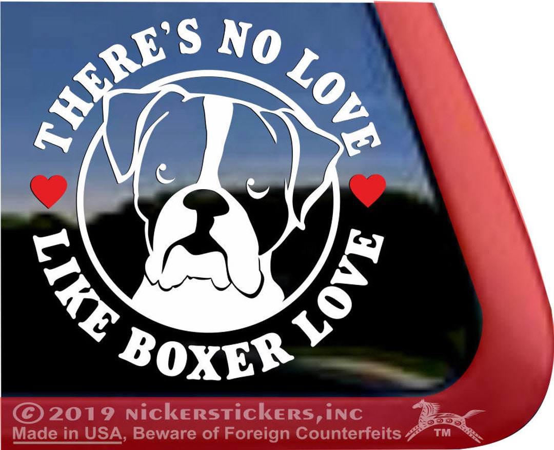 "There's No Love Like Boxer Love" Vinyl Decal Sticker - 5x5 Inch, Outdoor Rated For Car Windows - View #9