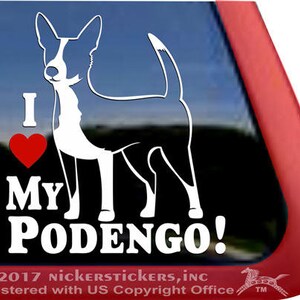 I Love My Podengo! | DC072HEA | Portuguese Podengo Window Tablet Decal Sticker