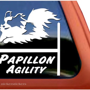 Papillon Agility | DC522AGI | High Quality Adhesive Vinyl Papillon Agility Window Decal Sticker