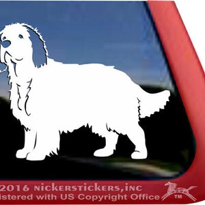 Clumber Spaniel Aufkleber | DC1046PL | Hochwertige Klebefolie Hund Fensteraufkleber