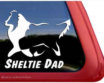 Sheltie Dad | DC383DAD | High Quality Adhesive Vinyl Window Decal Sticker