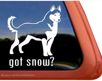 Got Snow? | DC386GOT | High Quality Adhesive Vinyl Siberian Husky Dog Window Decal Sticker