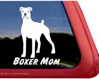 Boxer Mom | DC986MOM | High Quality Adhesive Vinyl Window Decal Sticker