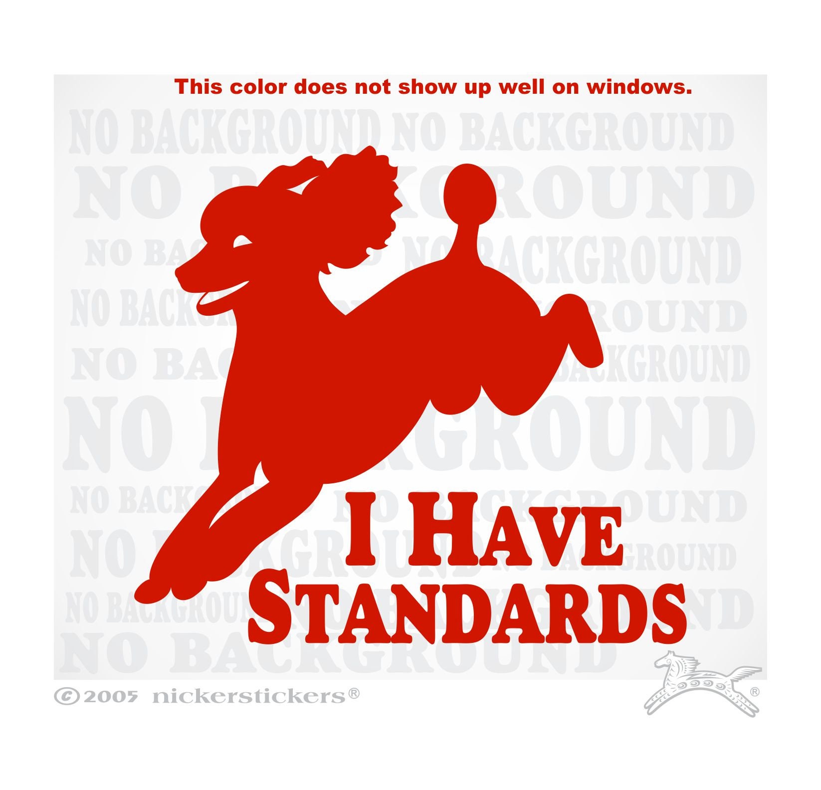 I Have Standards | Quality Adhesive Vinyl Jumping Poodle Dog Window ...