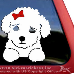 Cute Poodle Puppy Decal | DC1181PL | High Quality Adhesive Vinyl Window Decal Sticker