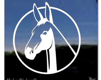 Mule Life Sticker – Farm Donkey Horse Mule Decal, Country Fence Fun, EZSTIK 3402