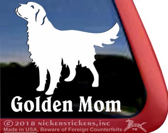 Goldene Mama | DC347MOM | Hochwertige Klebefolie Golden Retriever Hund Fensteraufkleber Sticker