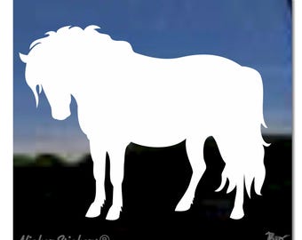 Benutzerdefinierte Pony Aufkleber | Text hinzufügen, Größe und Farbe wählen | Selbstklebender Vinyl Shetland Pony Miniature Pferde Fenster Aufkleber