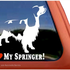 I Love My Springer | DC297HEA | High Quality Adhesive Vinyl Springer Spaniel Window Decal Sticker