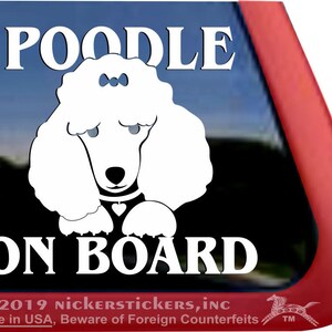 Poodle On Board | DC1249OB | High Quality Adhesive Vinyl Window Decal Sticker