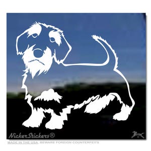 Custom Wirehaired Dachshund | Add Text, Choose Size & Color | Quality  Adhesive Vinyl Window Wiener Dog Decal Sticker