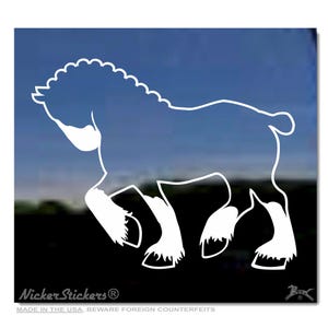 Custom Clydesdale Draft Horse | Choose Size, Color, Add Text | High Quality Adhesive Horse Vinyl Window Decal Sticker