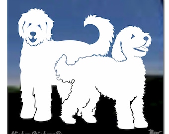 Custom Doodle Decal | Add Text, Choose Color and Size | High Quality Adhesive Vinyl Goldendoodle Labradoodle Window Decal Sticker