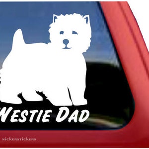 Westie Dad | DC512DAD | High Quality Adhesive Vinyl Window Decal Sticker - 5" tall x 4.5" wide
