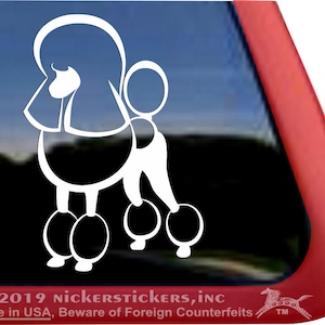 Add Text! Continental Poodle Decal  | DC799PL | High Quality Adhesive Vinyl Dog Window Decal Sticker