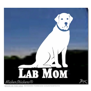 Lab Mom | High Quality Adhesive Vinyl Labrador Retriever Window Decal Sticker