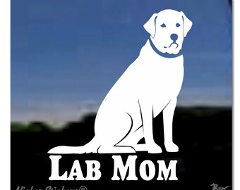 Lab Mom / Adesivo per finestra in vinile di alta qualità Labrador Retriever