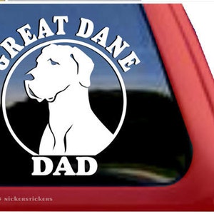 Natural Great Dane Dad | DC742DAD | High Quality Adhesive Vinyl Window Decal Sticker