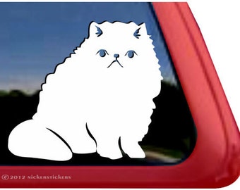 Persian Cat | DC401PL | High Quality Adhesive Vinyl Persian Cat Window Decal Sticker - 5" tall x 5.5" wide