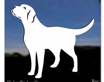 Aangepaste sticker labrador retriever | Kies kleur, maat en tekst toevoegen | Hoogwaardige zelfklevende vinyl raamstickers: