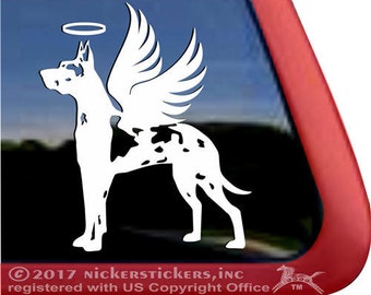 Harlequin Great Dane Memorial Decal - Cropped Ears | DC1138PL | High Quality Adhesive Vinyl Window Decal Sticker