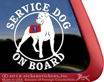 Cane da assistenza a bordo - Cane Corso / Adesivo per finestrino in vinile di alta qualità