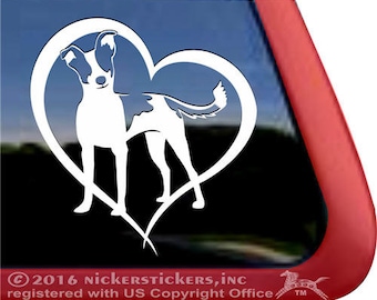 Adesivo fofo de Terrier Rato em formato de coração | DC114HRT | Adesivo de vinil de alta qualidade NickerStickers® para janelas