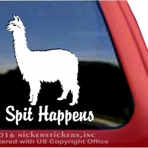 Spit Happens - Suri Alpaca | DC1015SP1 | Hoge kwaliteit zelfklevende vinyl raamsticker
