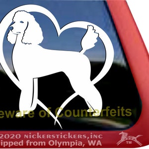 Cute Poodle Heart Decal | DC1101HRT | High Quality Adhesive Vinyl Window Decal Sticker