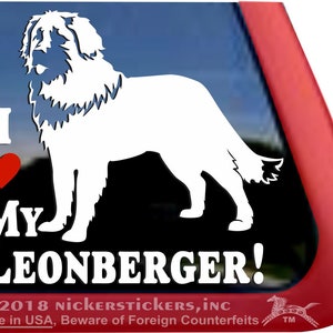 I Love My Leonberger | DC474HEA | High Quality Adhesive Vinyl Leonberger Window Decal Sticker