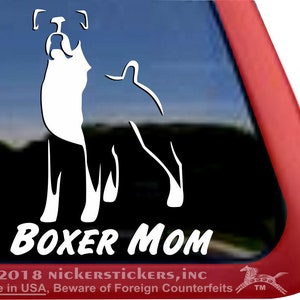 Boxer Mama | DC323MOM | Hochwertige Klebefolie Hund Fensteraufkleber