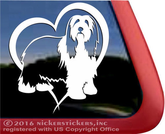Bearded Collie Love Heart DC1026HRT High Quality Adhesive Etsy