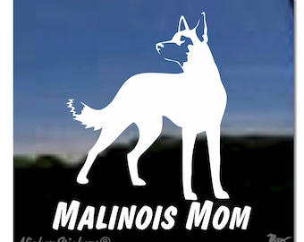 Maman Malinois | Autocollant adhésif de qualité en vinyle de qualité pour fenêtre, motif Malinois belge