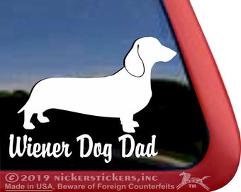 Wiener Dog Dad | DC266DAD | Hoge kwaliteit zelfklevende teckel hond vinyl raam sticker sticker