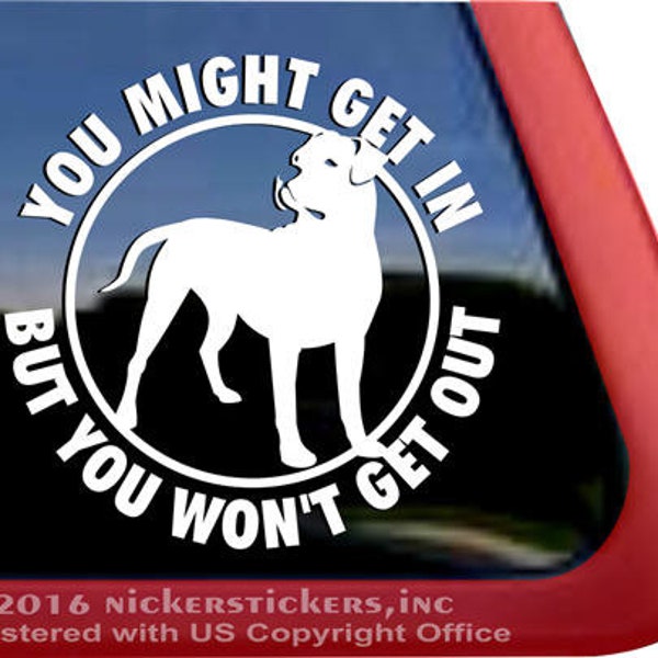 You Might Get In, But You Won’t Get Out | DC217OUT | High Quality Adhesive Vinyl Window Decal Sticker