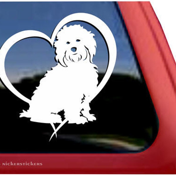 Cockapoo Love | DC833HRT | High Quality Adhesive Vinyl Cocker Spaniel Poodle Mix Window Decal Sticker