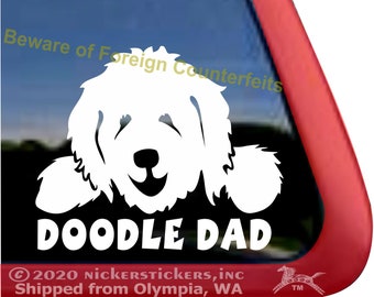 Doodle Dad | DC840DAD | High Quality Adhesive Vinyl Golden Doodle Window Decal Sticker