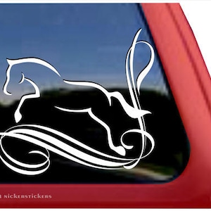 Jumping Horse Corner Flourish | DC241CO | High Quality Adhesive Vinyl Window Decal Sticker