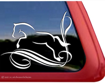 Jumping Horse Corner Floreren | DC241CO | Hoge kwaliteit zelfklevende vinyl raamsticker